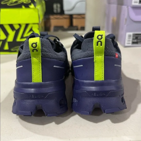 On Running Women’s Size 8 Blue and Lime Athletic Shoes - Picture 4 of 5